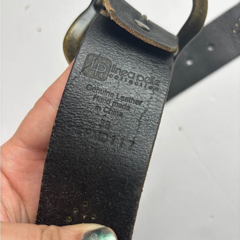 linea pelle leather studded belt sz M-L - Picture 3 of 6
